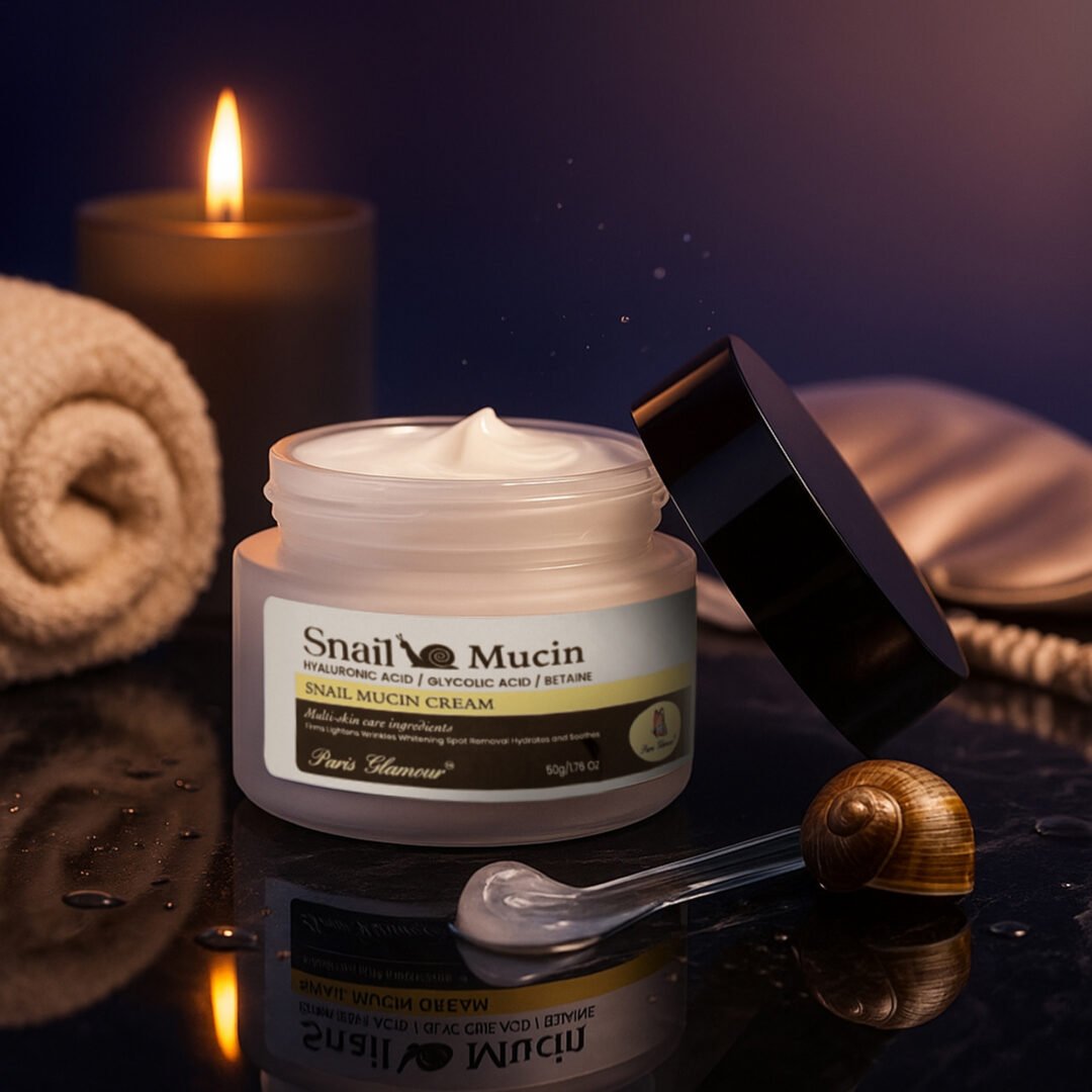 Paris Glamour Snail Mucin Face Cream for Glowing Skin | Hydrating, Anti-Aging, Repairing Moisturizer | For All Skin Types - 50g - Image 4