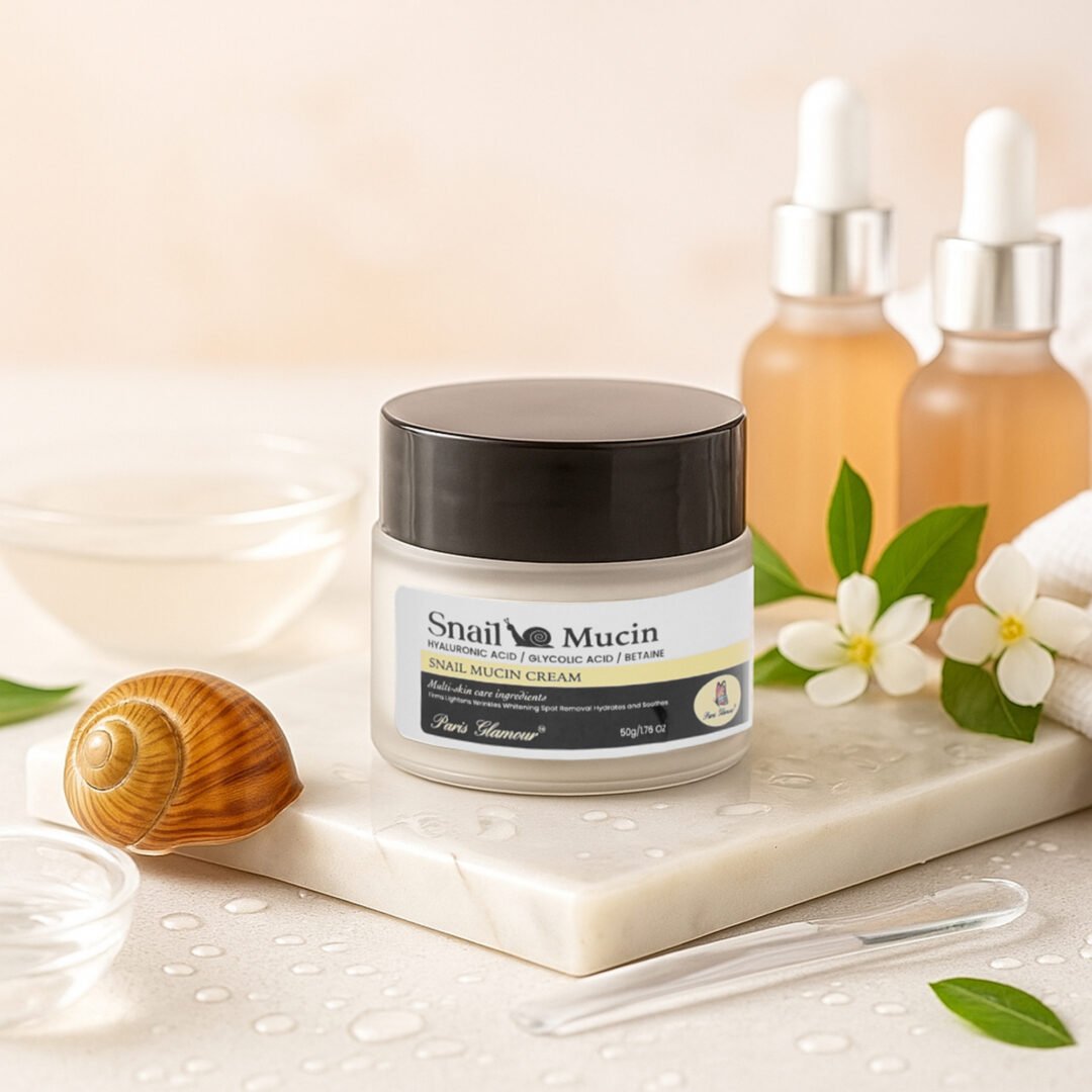 Paris Glamour Snail Mucin Face Cream for Glowing Skin | Hydrating, Anti-Aging, Repairing Moisturizer | For All Skin Types - 50g - Image 5